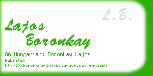 lajos boronkay business card